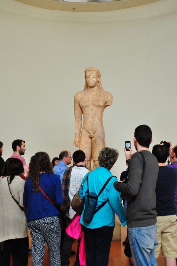 The Kouros from Sounion at the National Archeological Museum